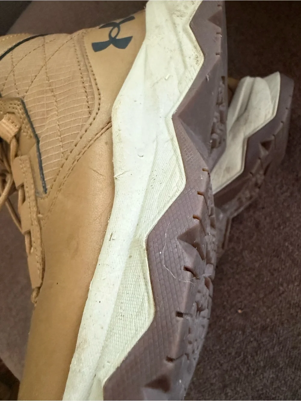 Under Armour Tan and Black Lace-Up Work Boots